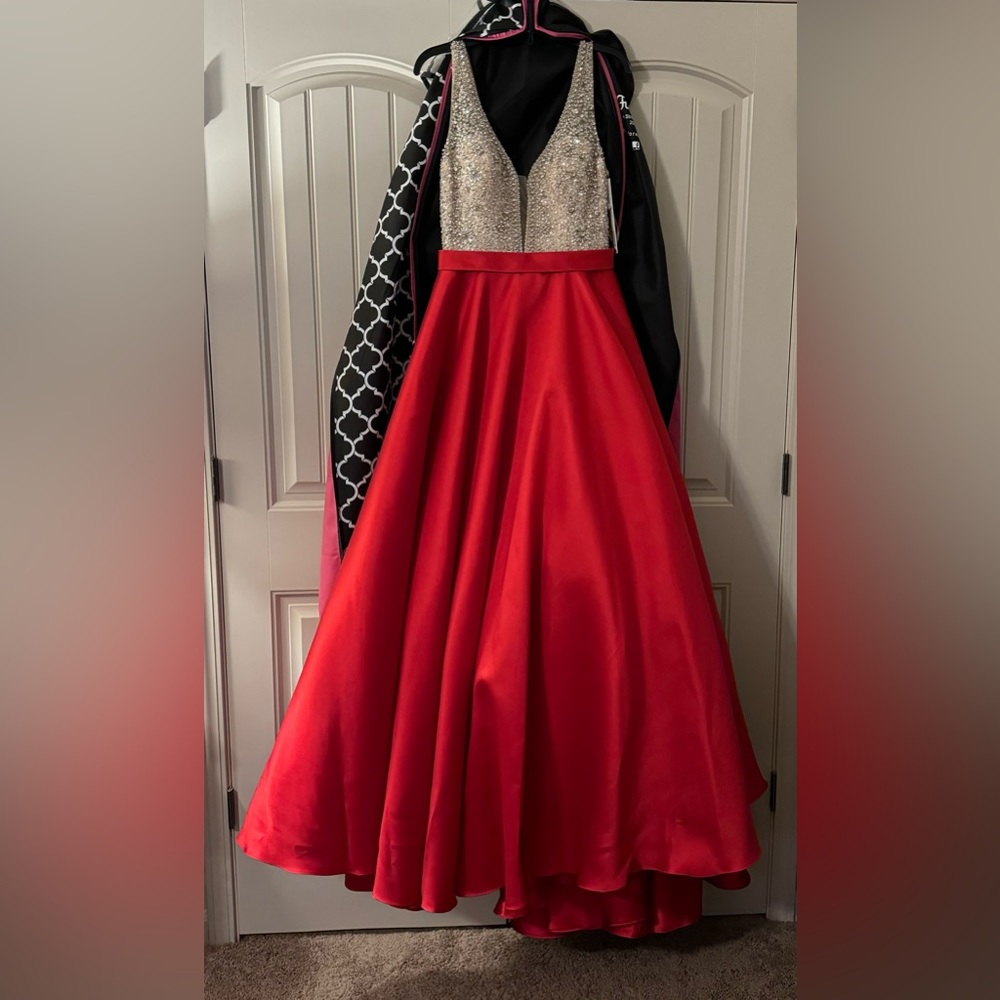 Jovani red and sequined prom dress.  Size 12
